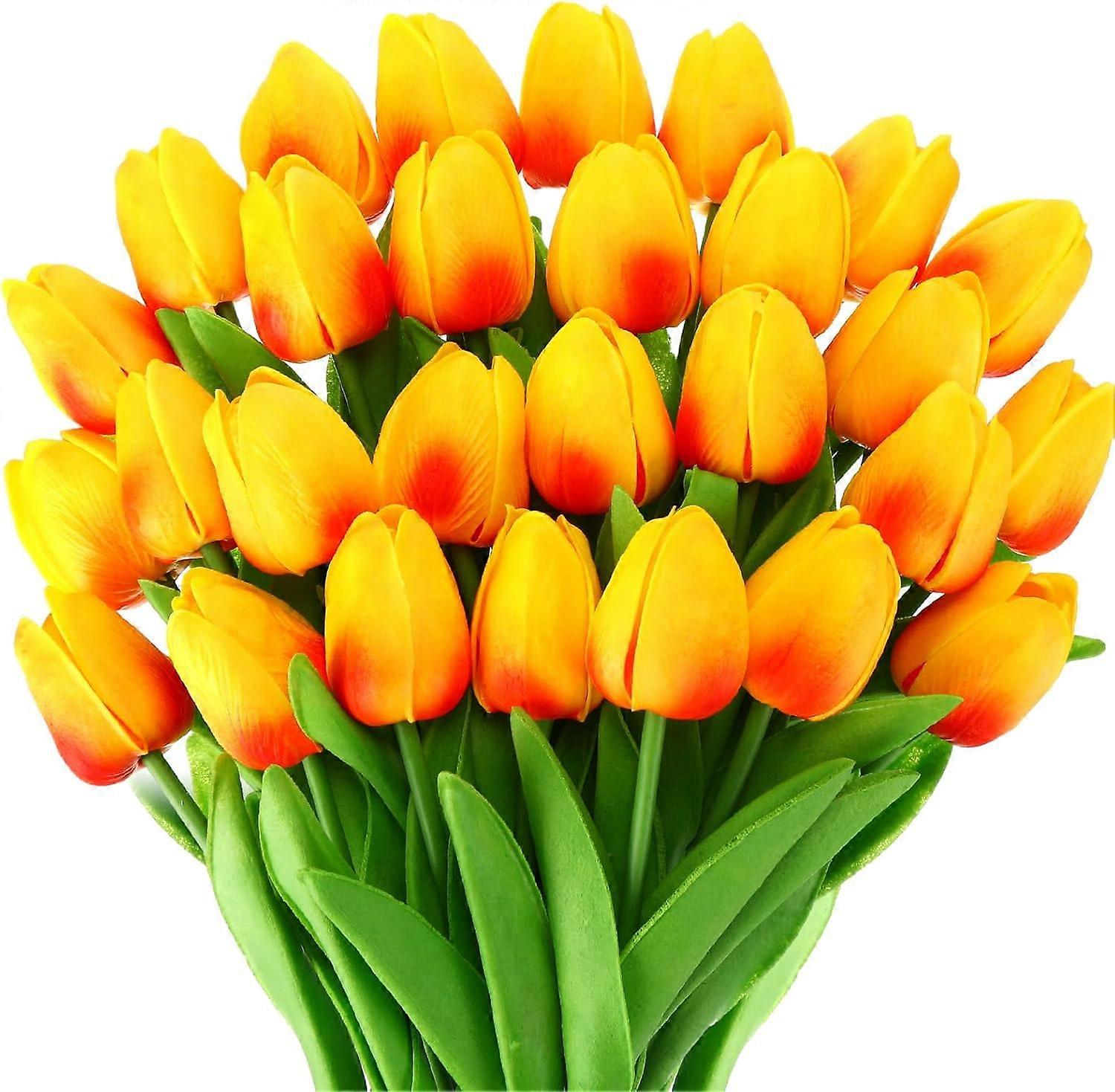 Orange artificial tulips, 30 pieces