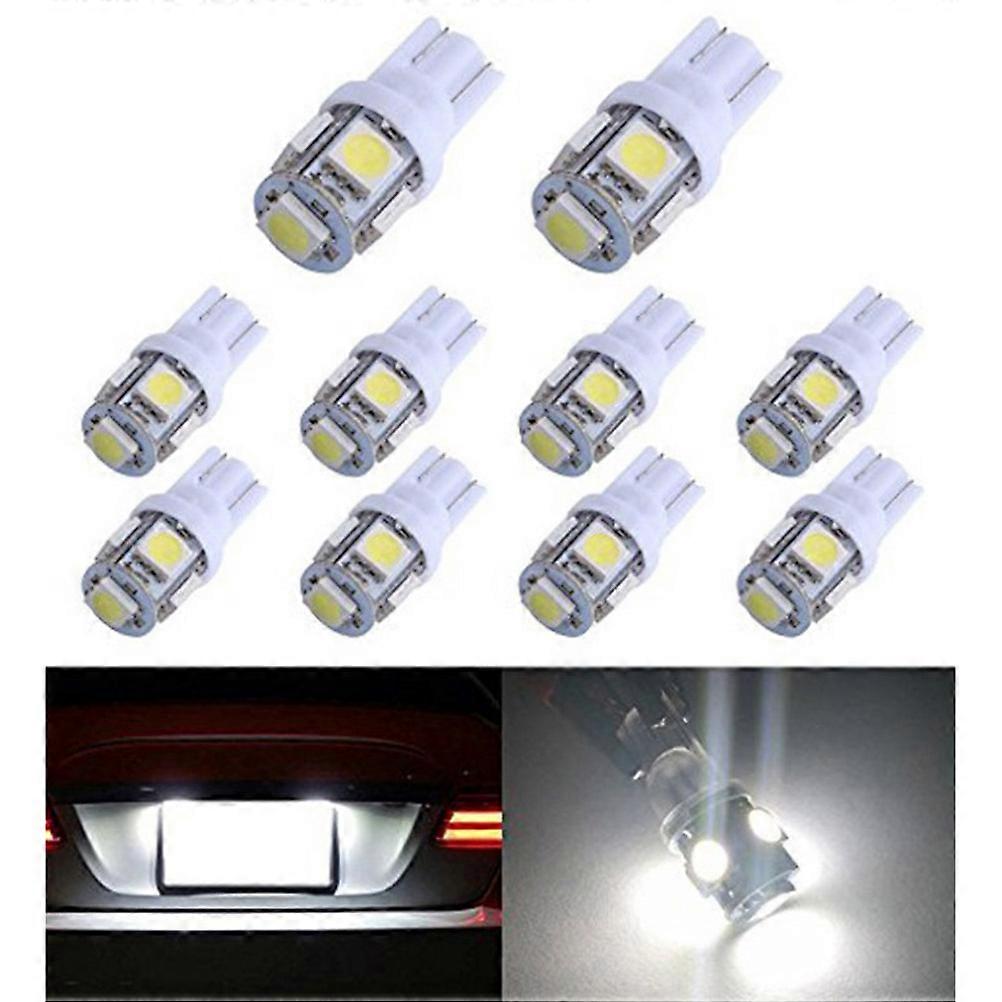 10pcs Car Bulbs White Side Lights for Vehicle Map, License Plate, Trunk & Backup Lighting