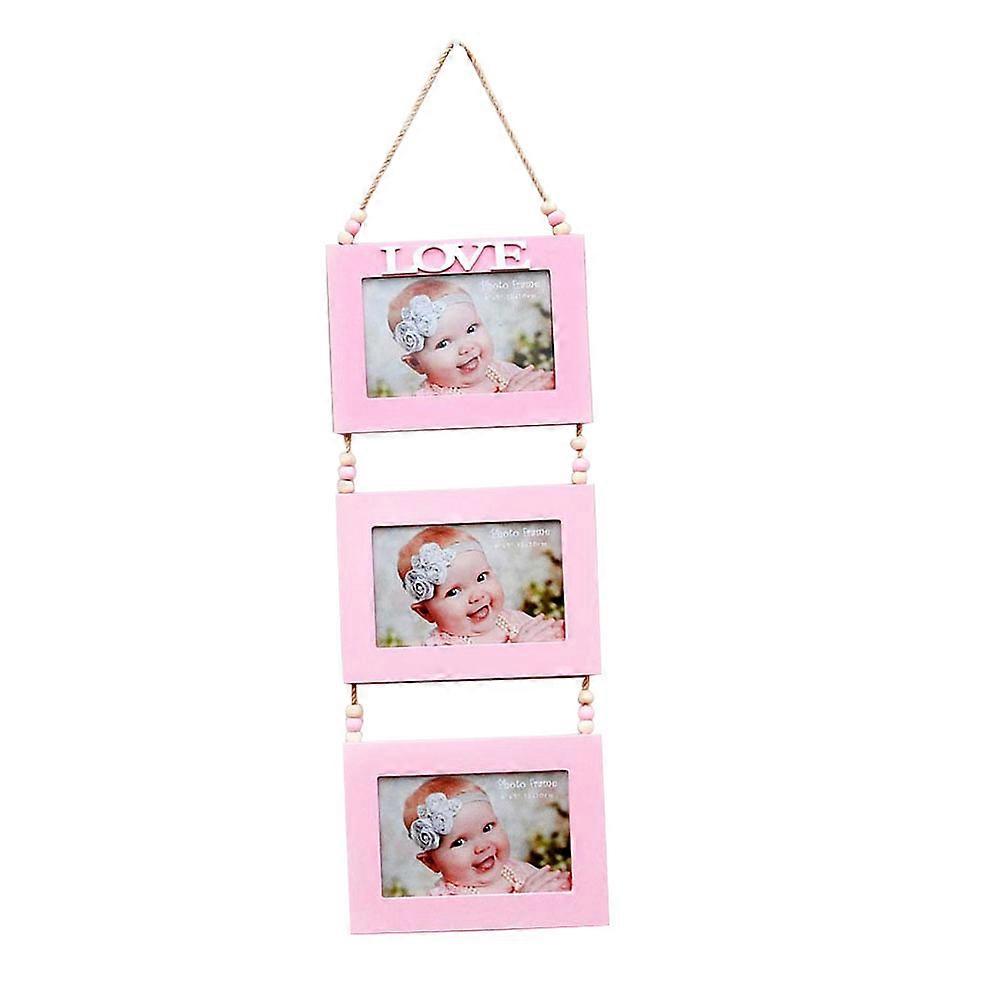 Hanging Frames Pink Rectangular Bamboo Photo Frame Wall Mounted For Art Projects And Memory Preservation 1pc