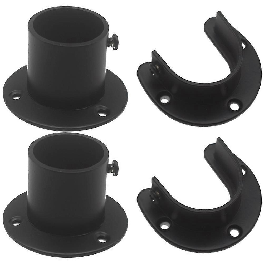 Curtain Pole Bracket Shower Curtain Rod Holders Wall Mounting Hardware U-Shaped Design Adjustable with Screws 4Pcs