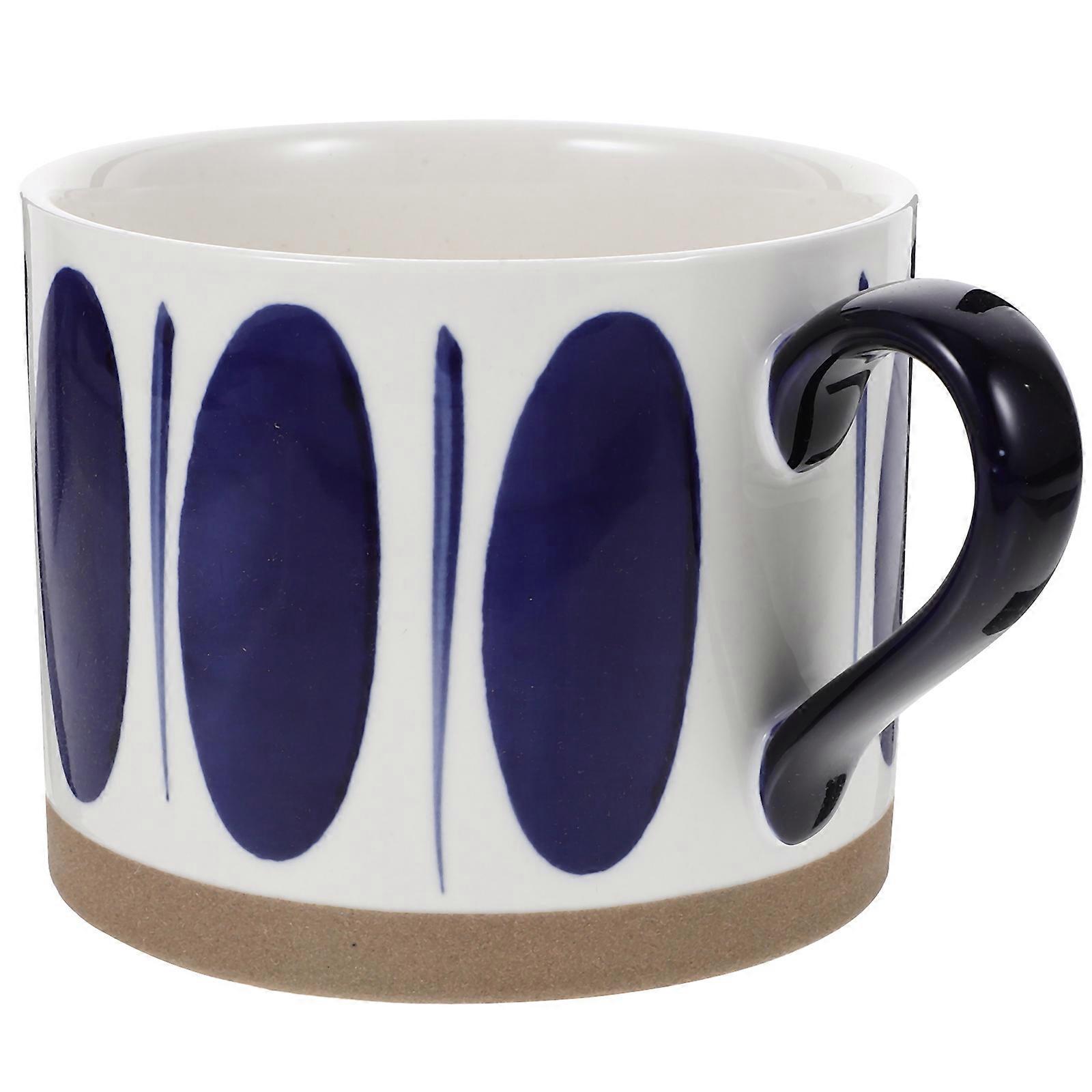 Retro Mug Hand-Painted Easy Cleaning For Milk 450ml Round Rim Heat-Proof 1Pack