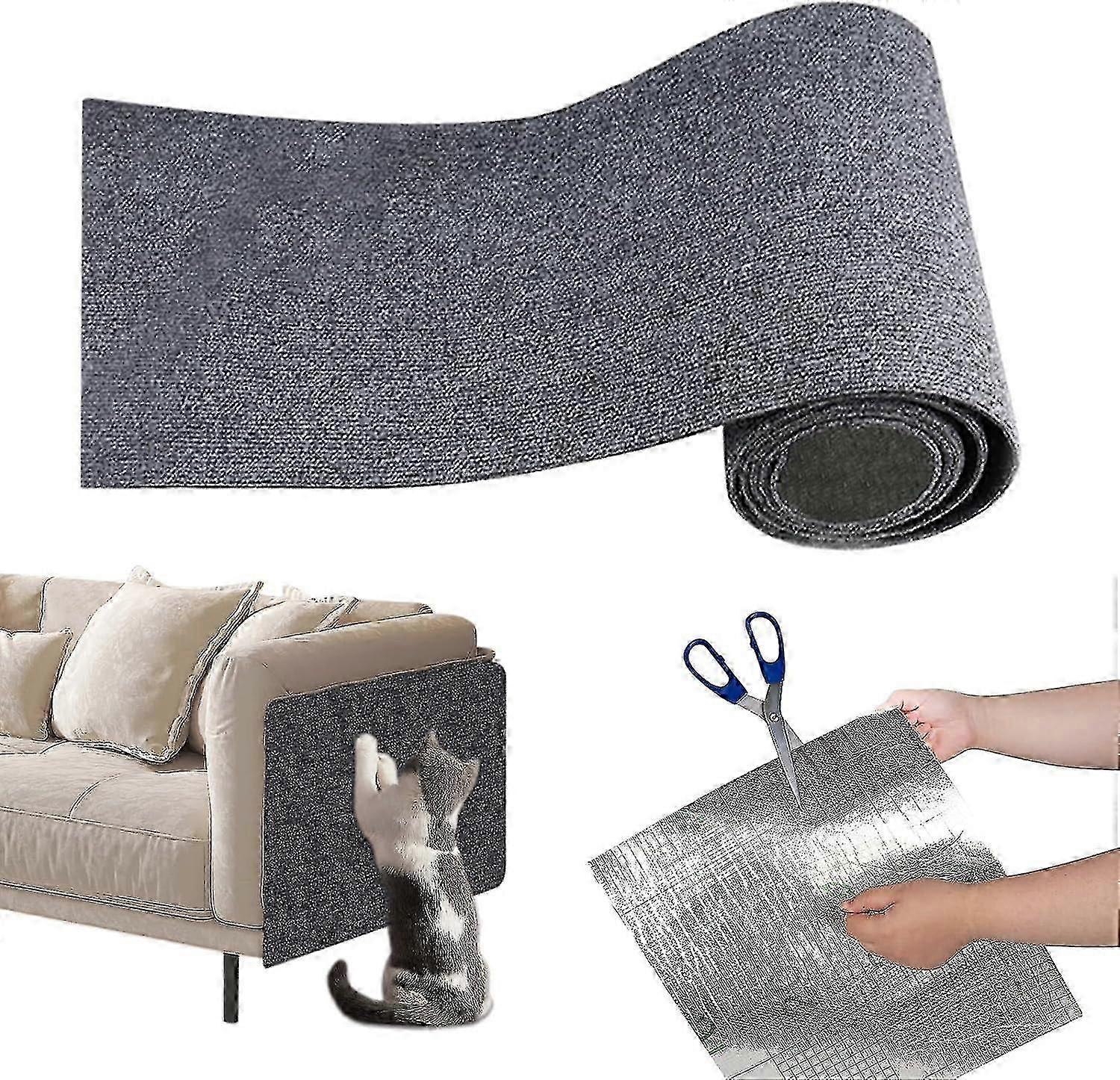 Self Adhesive Cat Scratching Mat Trimmable Scratch Board For Furniture Protection Sofa Couch
