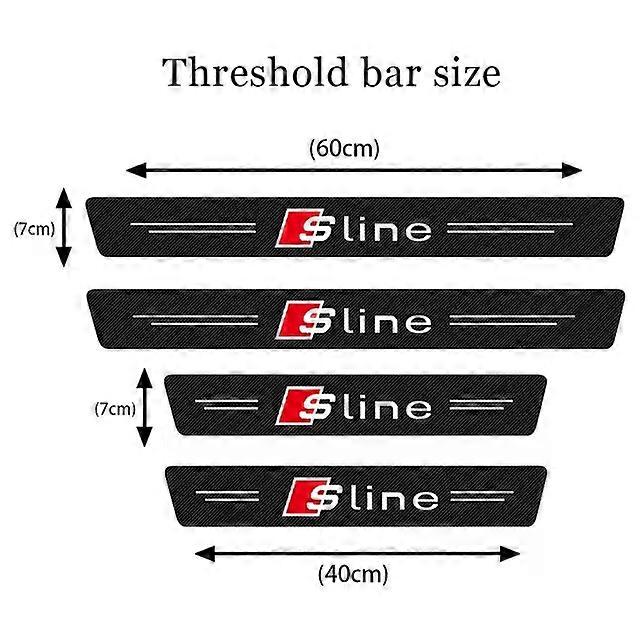 Car Styling Threshold Strip 3D Carbon Fiber Anti-Scratch Sticker Door Sill Protector Accessories Suitable for A3 RS5 8V A4 B8 B6 A4L