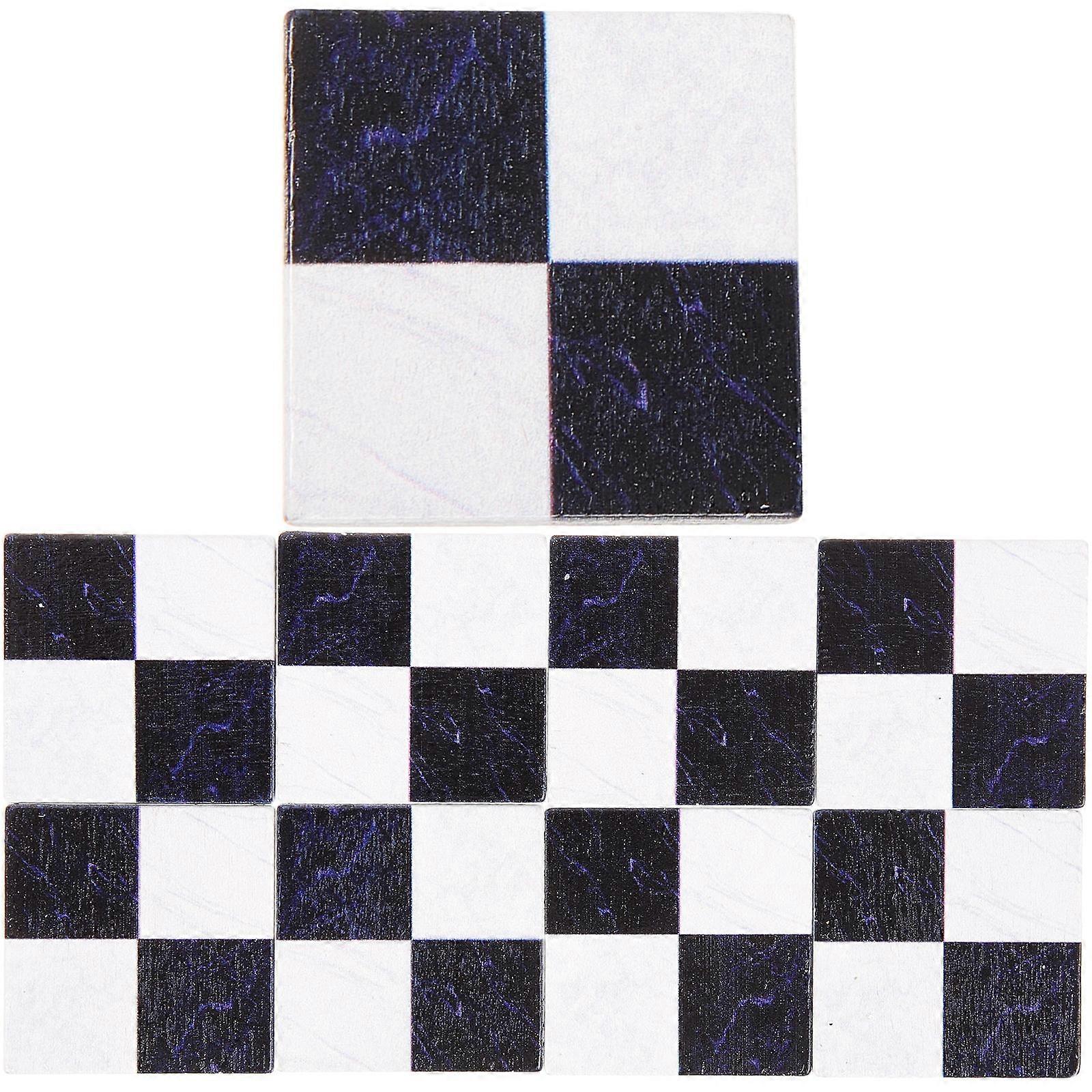 Dollhouse Flooring Tiles Mini House Floors Decorative Mini Floorboards Black Square for DIY Props 9Pcs