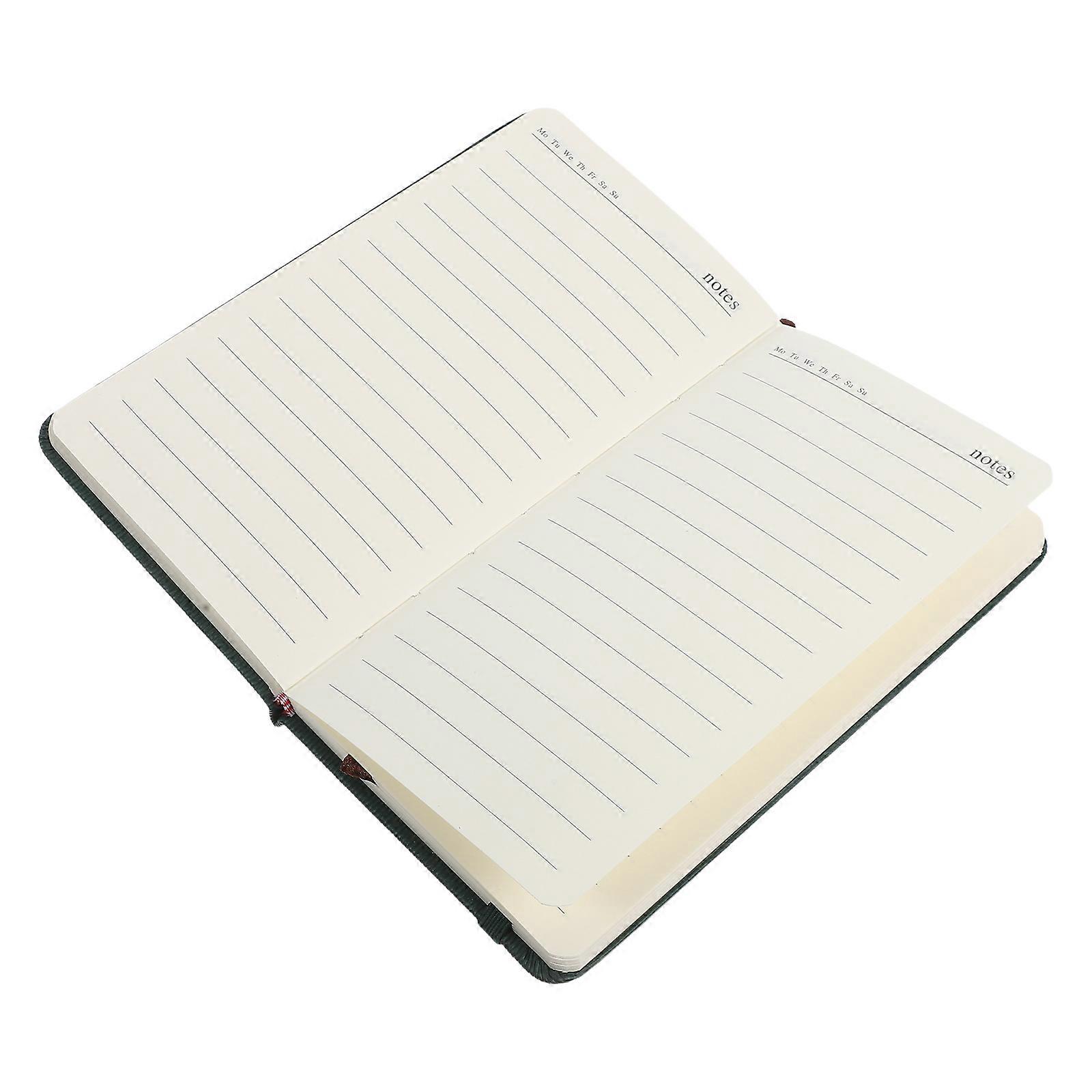 Small Memo Pad Pocket Size Notebook For Student Note Taking Portable Diary Dark Green Rounded Corners 1Pcs