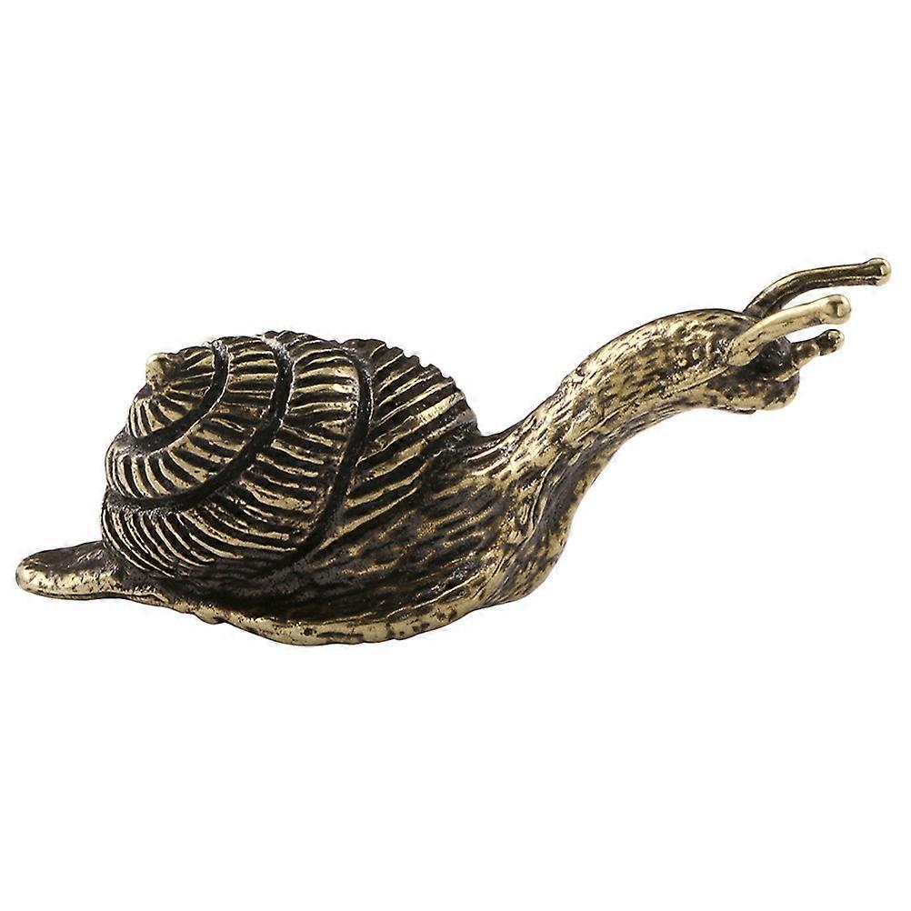 Retro Brass Snail Figurine Ornament for Home Office Desktop Decor – Compact Space Saving Design for Indoor Decoration