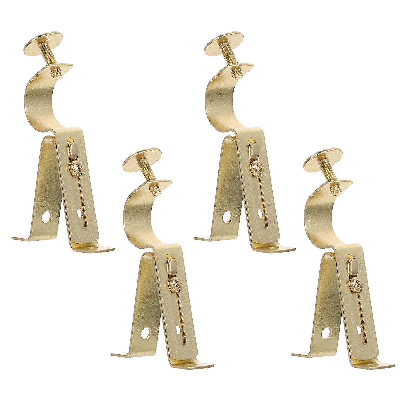 Adjustable Telescopic Support Curtain Pole Brackets 19mm Tube Diameter Retro Style Office Use 4Pcs
