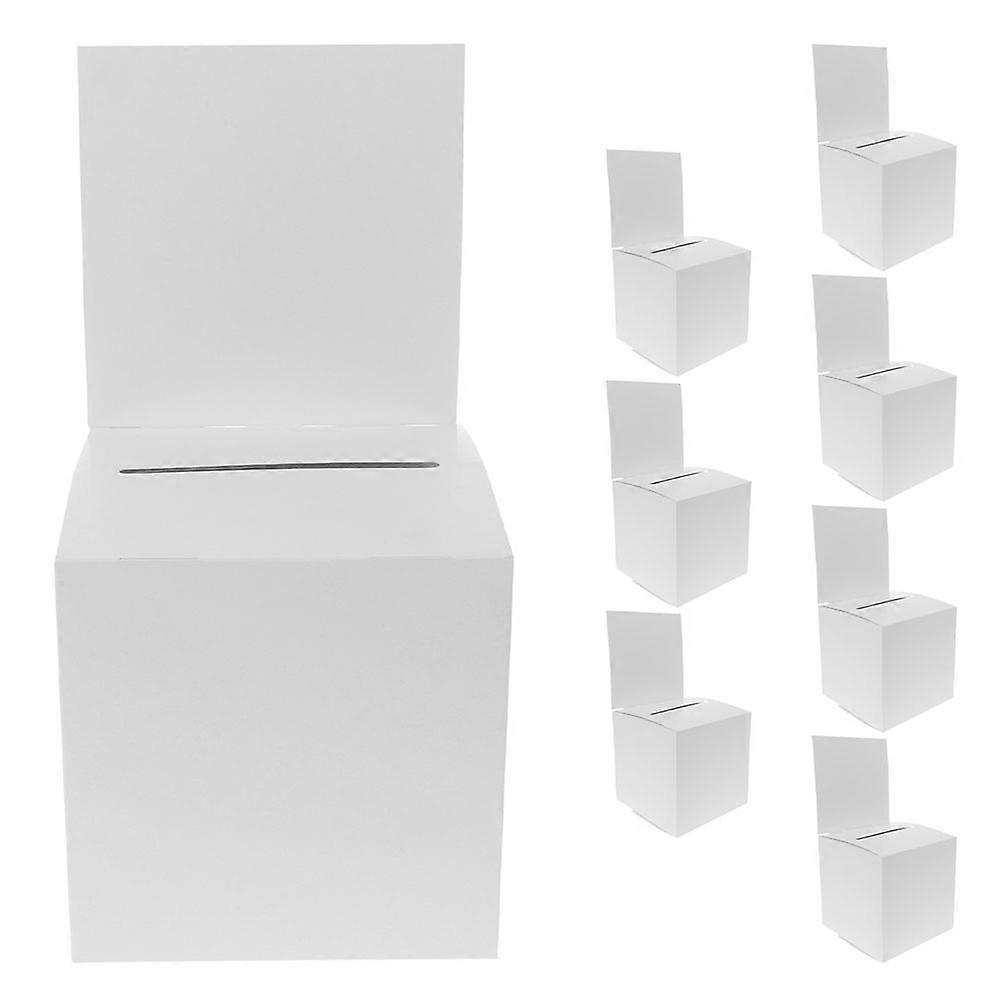 White Raffle Ticket Box Multi Functional Donation Ballot Box for Graduation, Charity Events Secure Slot, Portable & Easy Installation