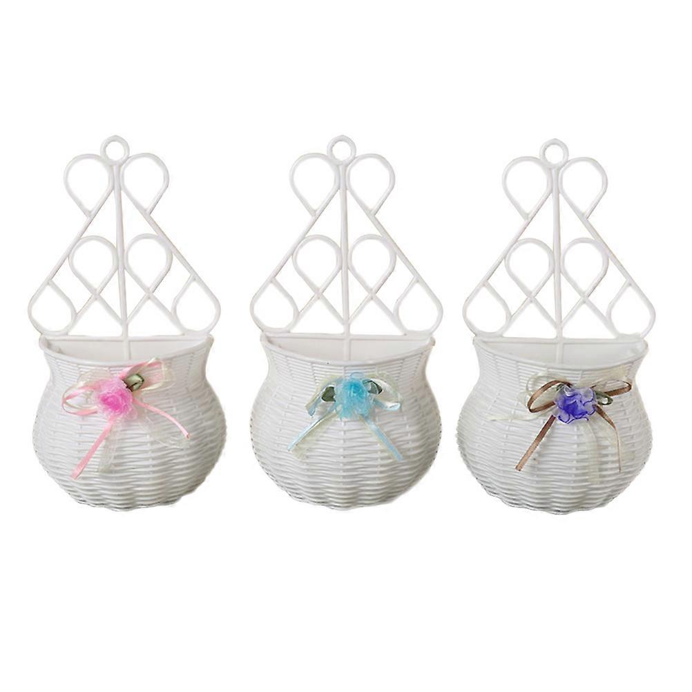 プラスチックフラワーバスケット収納キッチンビンテージ植物デザイン1セット