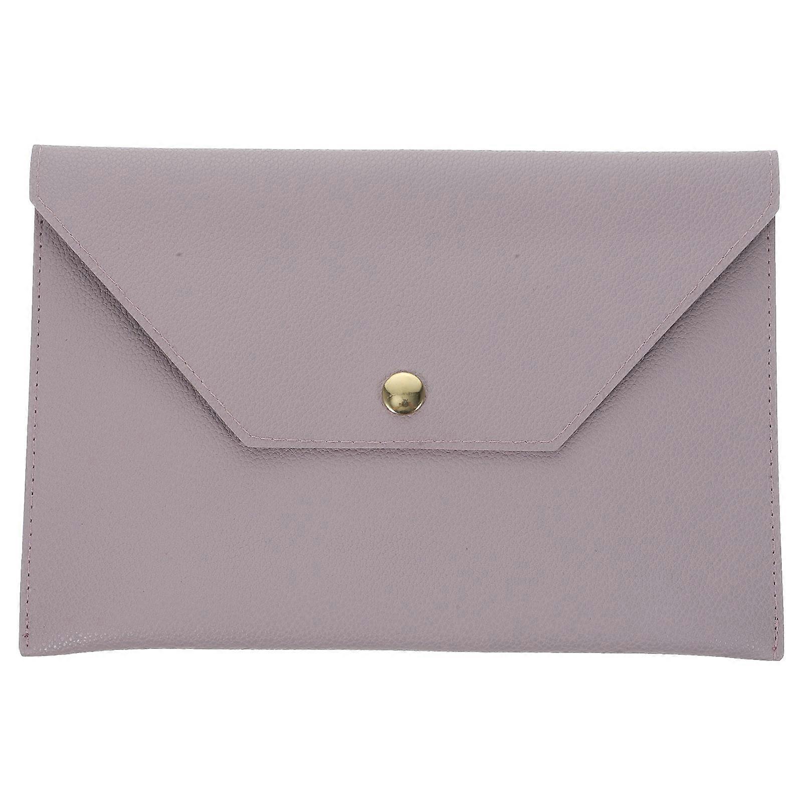 Makeup Bag Travel Convenience Small Cosmetic Pouch Rectangular Leather Double Sided 22x1.5x14.5cm 1Set