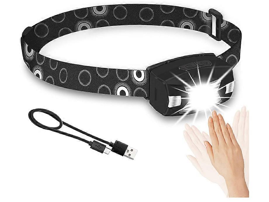 Headlamp,Motion Sensor LED Headlight with Red Light,5 Modes,IPX6 Waterproof Adjustable LED Head torch(Black)