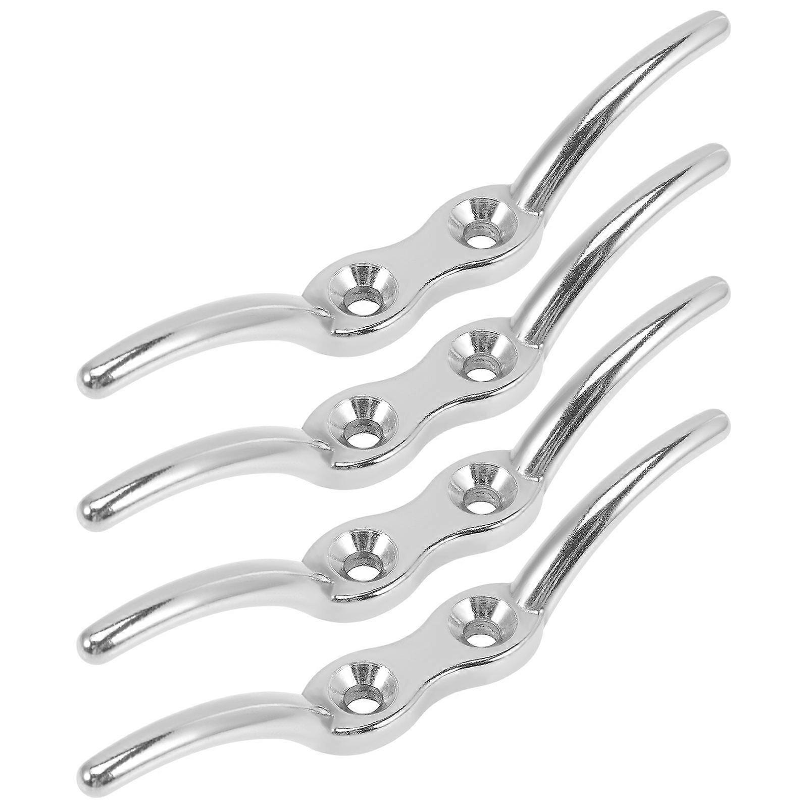 Stainless Steel Boat Dock Cleats Set of 4 Durable Rope Cleats for Yachts Mooring Flag Poles and Home Decoration Weatherproof Design