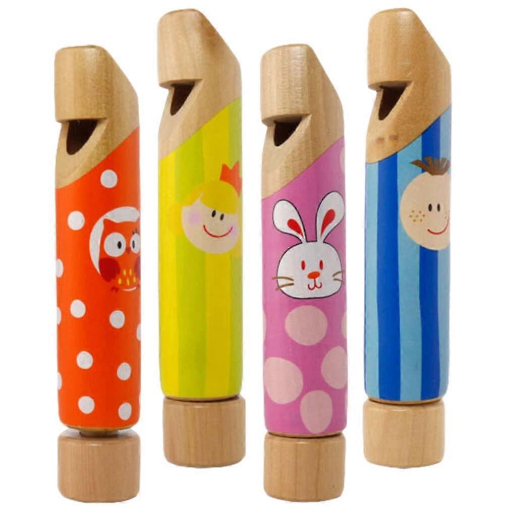 Pack of 4 Wooden Whistle, 's NoiseMaker, Whistle for Sports Games