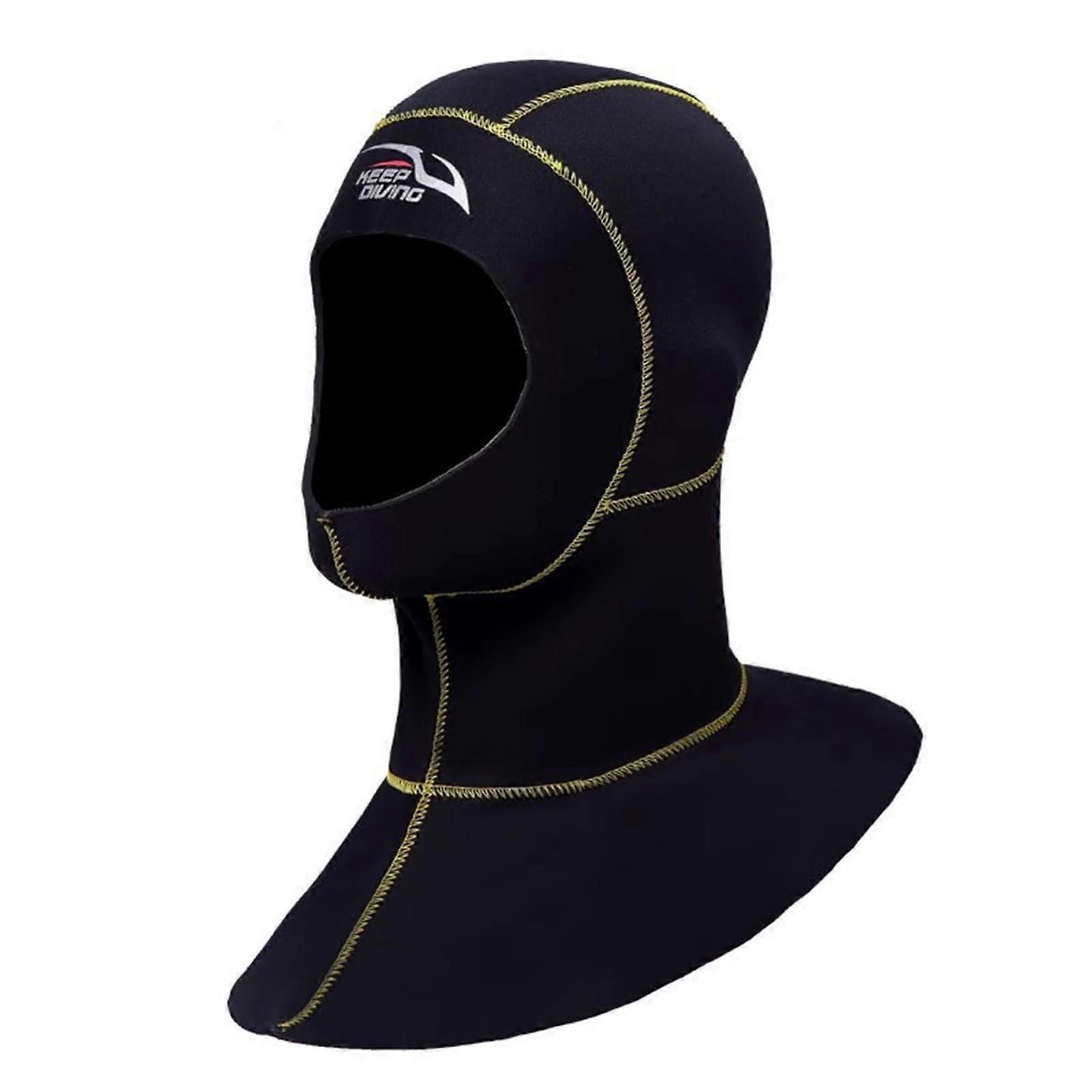 Unisex Neoprene Swim Cap for Snorkeling, Surfing, Kayaking, and Spearfishing - Size M, Yellow