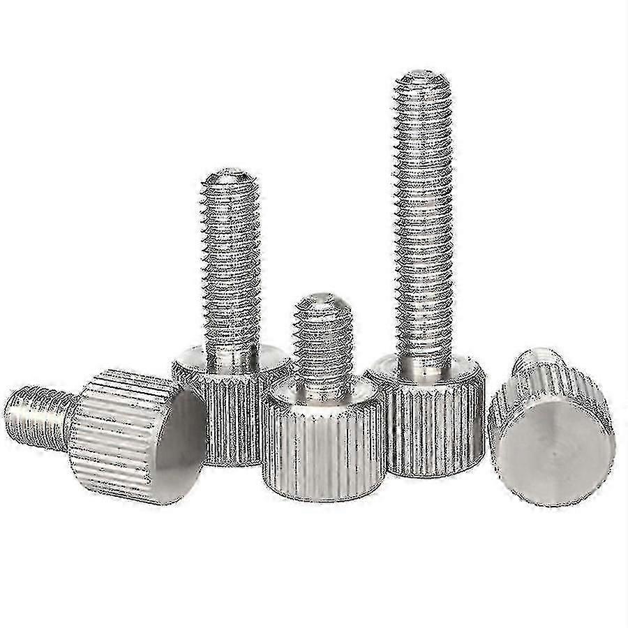Vis à pouce en acier inoxydable moletée M3 M4 M5 M6 Vis à vis plate 20pcs