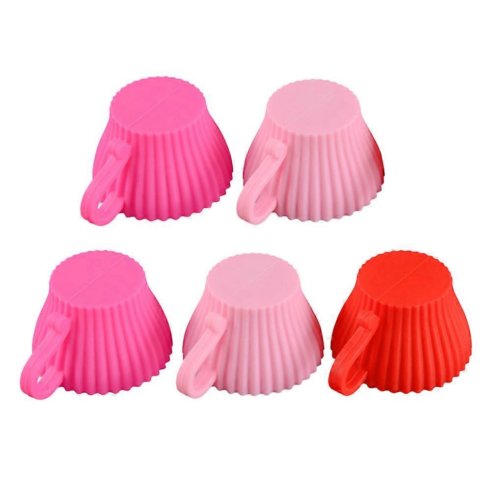 Round Shape Muffin Cake Molds Silicone Baking Cups For Home Users 5Pcs