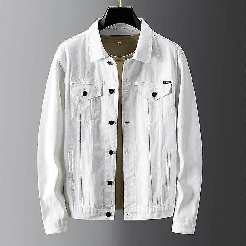 Spring and Autumn Men's Casual Simple Solid Color Denim Jacket