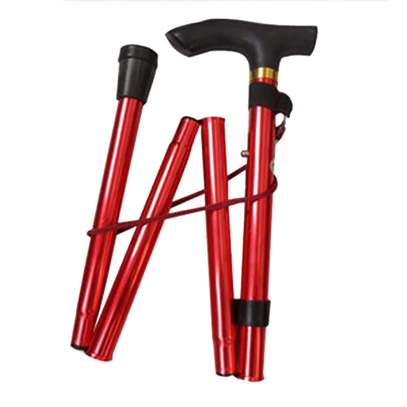 Adjustable Walking Sticks for Men and Women, Red Hiking Poles with Ergonomic Handle, Lightweight Aluminum Support