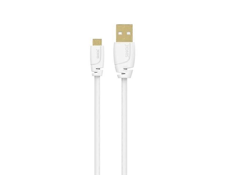 Sinox Micro USB kabel. 0,75 m. Bílý