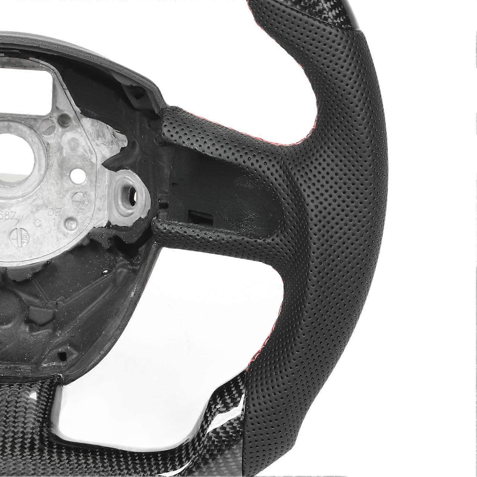 Carbon Fiber Steering Wheel Perforated Leather Red Stitching For A4 S4 A5 S5 RS5 B8 A6 S6 C6 A8 S8 D3