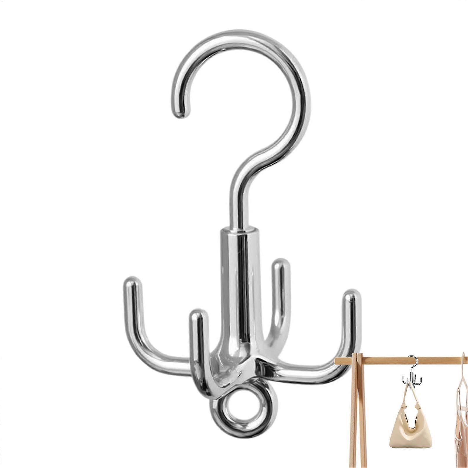 Purse Hanger for Cupboard, 360 Degree Rotating Belt Organiser with 4 Hooks
