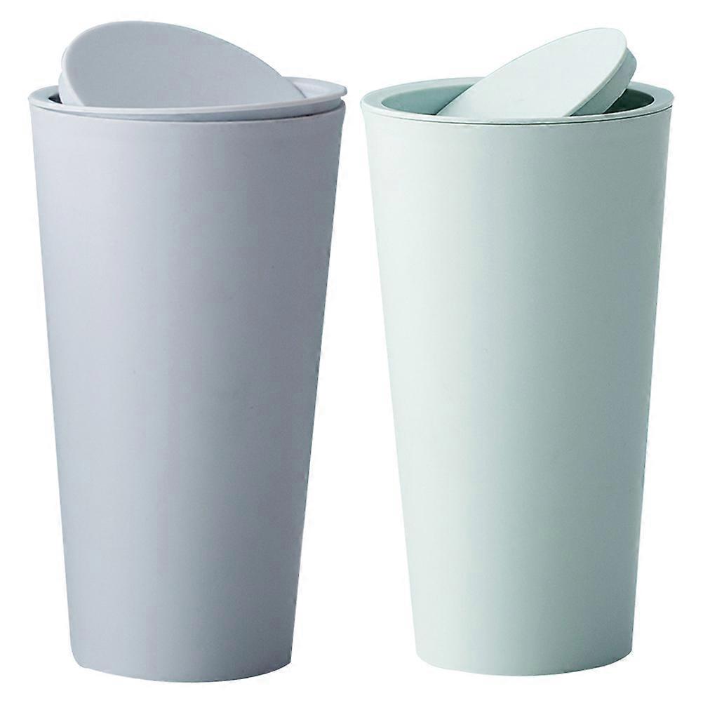 Desktop Small Trash Can Mini Desktop Trash Bin Garbage Collection For Home Car Office Light Blue 2Pcs