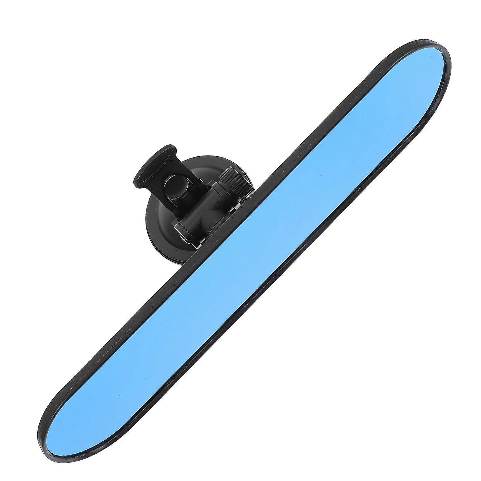 Large Rearview Mirror Rotatable Rear View Mirror For Driving 28.5X12cm Blue Clear Vision 1Set