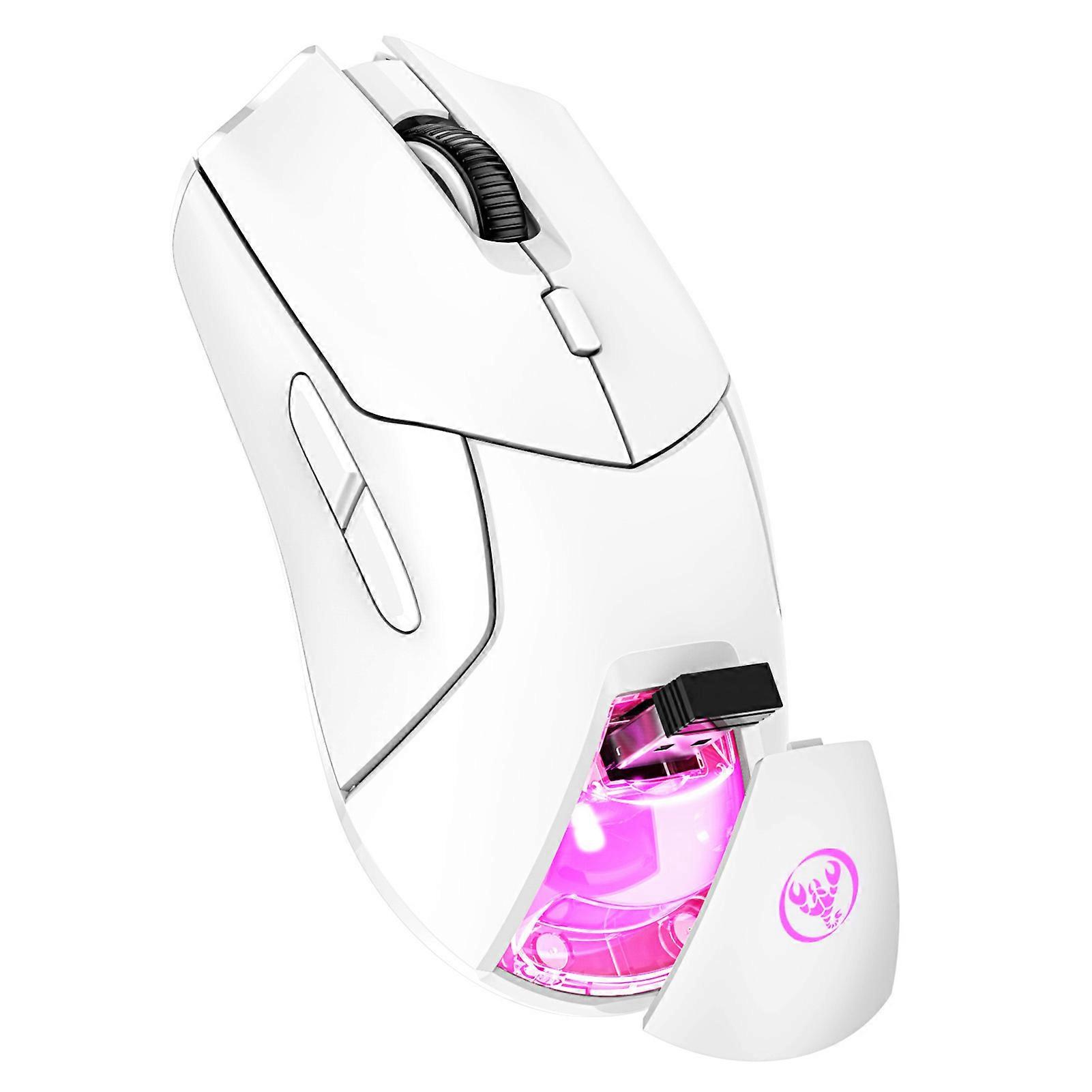 HXSJ T40 T40 Wireless Mouse 2.4G+BT5.1+BT5.1 USB Receiver Triple Modes Mouse with 7 RGB Light Gaming Mouse for PC Computer Notebook Rechargeable Batt