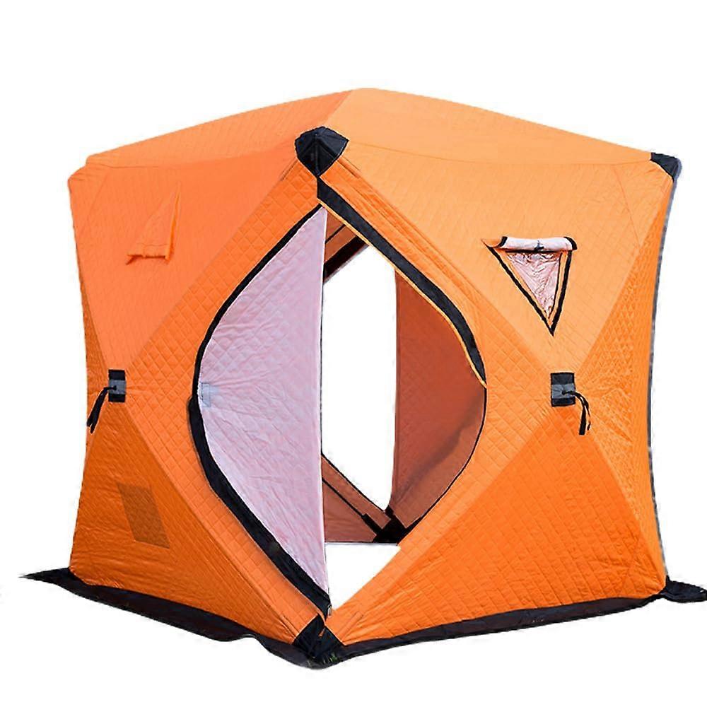 Portable Ice Fishing Shelter Easy Set Up Winter Fishing Tent and Windproof Ice Fishing Shelter for Winter Fishing orange