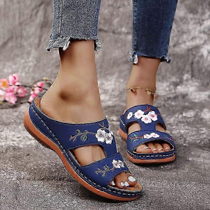 Ladies Casual Wedge Heel Embroidered Orthopedic Platform Sandals