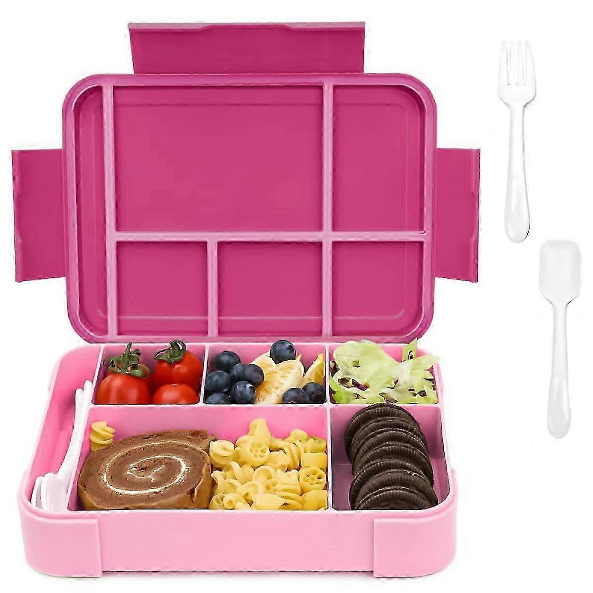 Leakproof and Airtight Bento Lunchbox with 5 Compartments and Cutlery Set, Ideal for Meal Prep