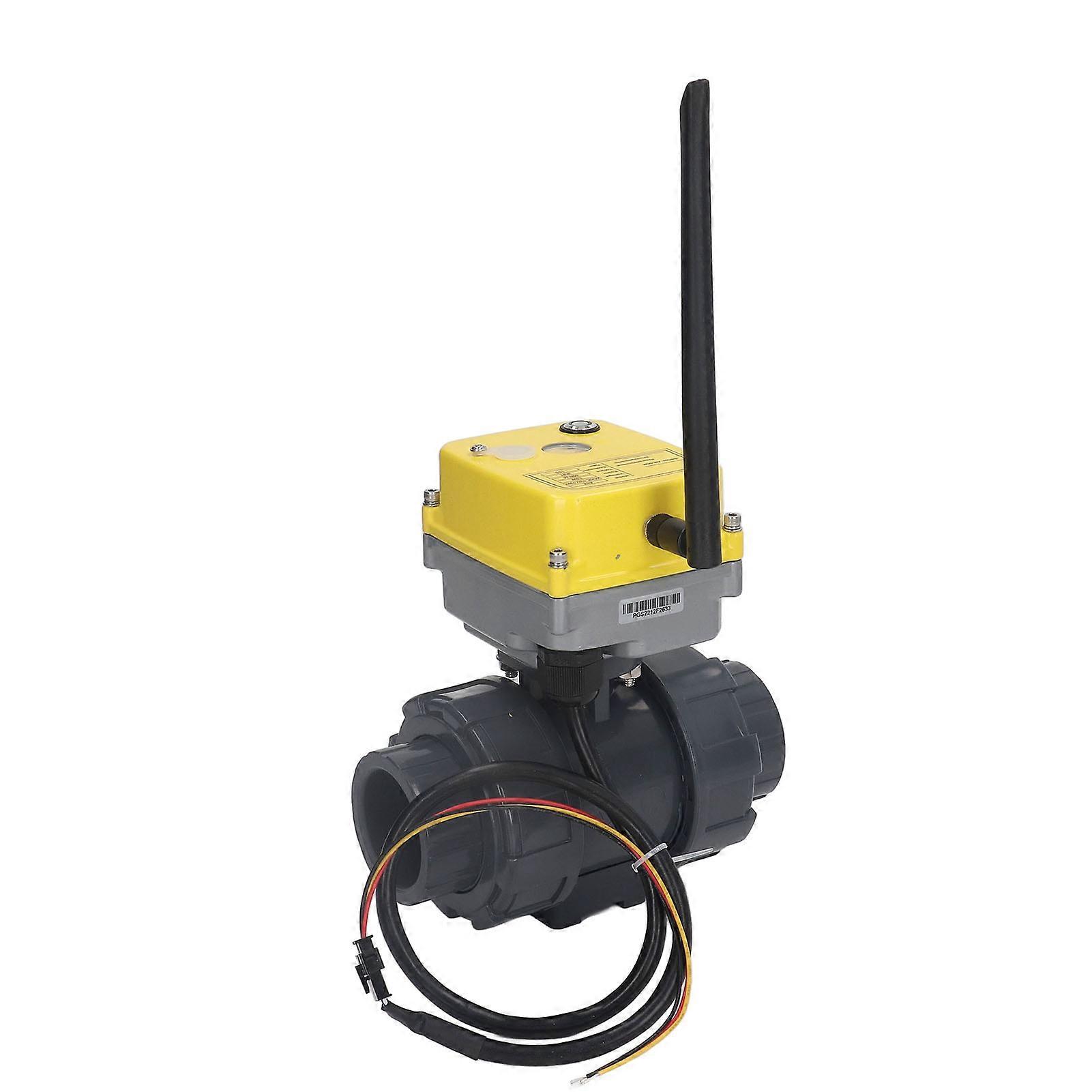 WIFI Smart Electric Ball Valve PVC IP67 APP Remote Control Water Ball Valve 110‑230V 15W 50N.M DN40 Pipe Diameter