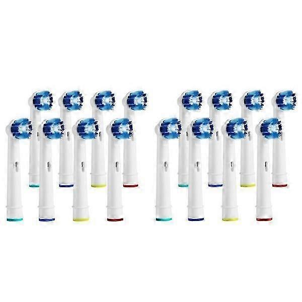 16 x Compatible Precision Clean Toothbrush Heads for Certain Brands - White