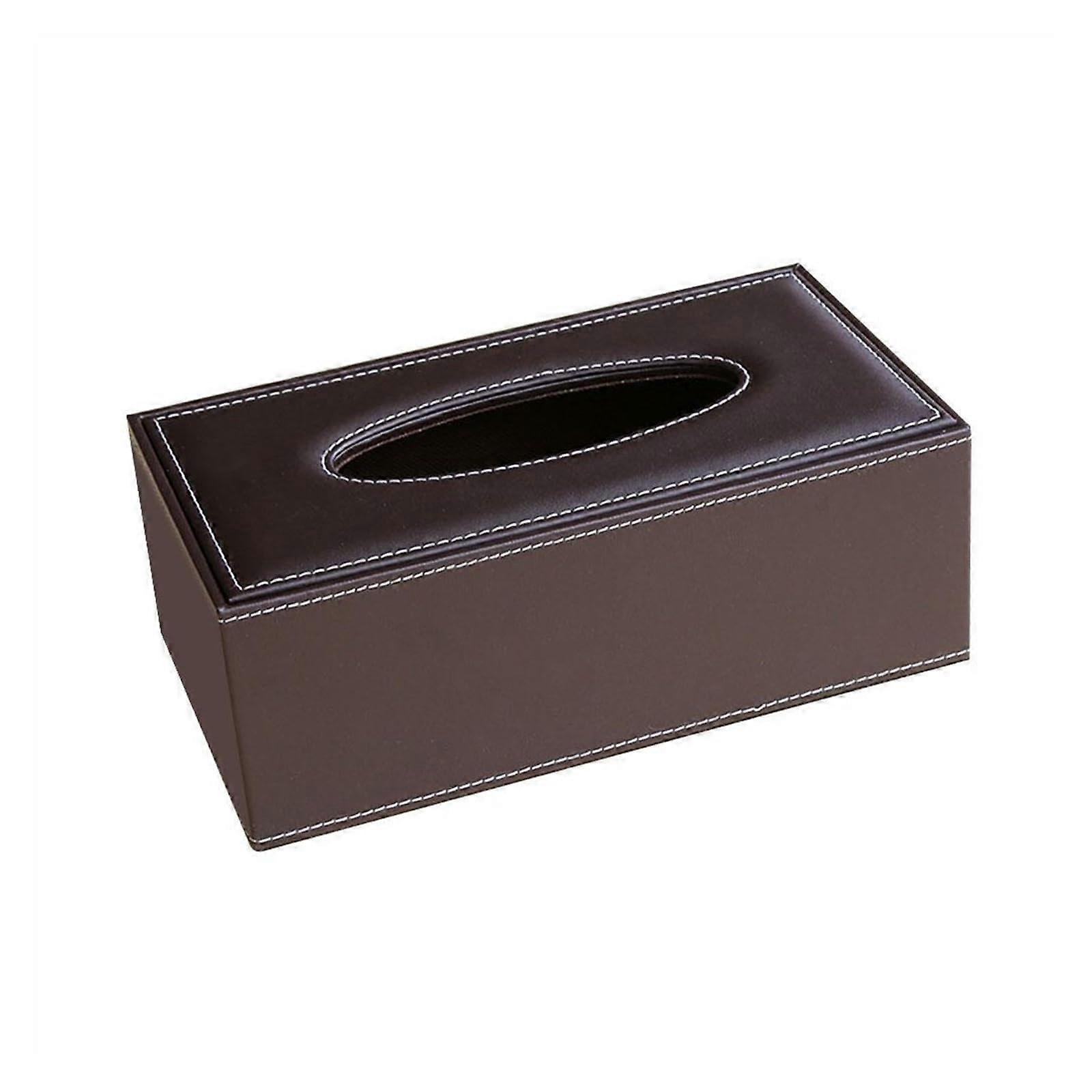 Rectangular PU Leather Tissue Box, Stylish Napkin Holder for Home, Office, Car, Durable Elegant Design in Black