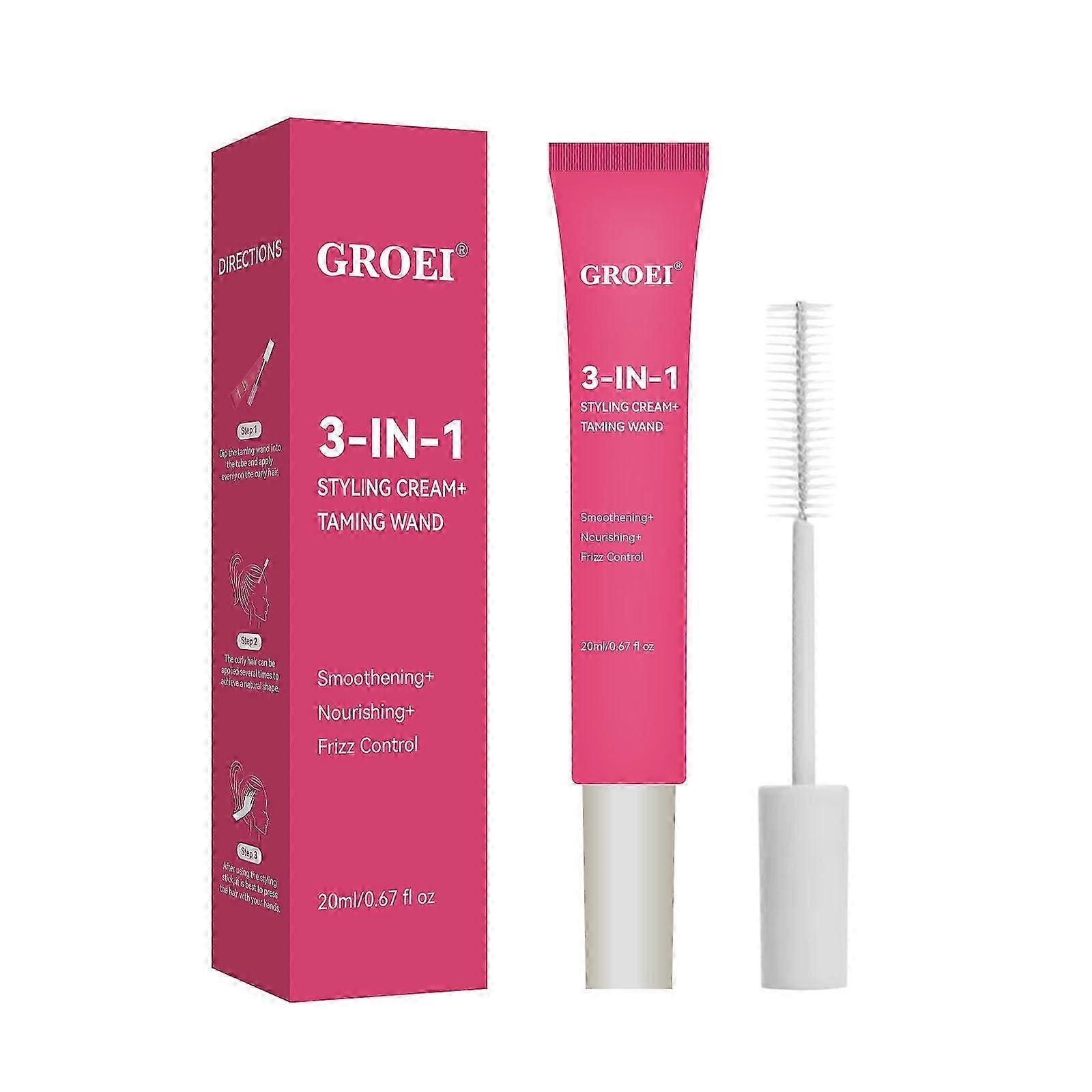 3-In-1 Styling Cream & Taming Wand - Tame Flyaways, Smooth Frizz, Style Edges, Smoothing & Nourishing & Frizzy Control - 20ml