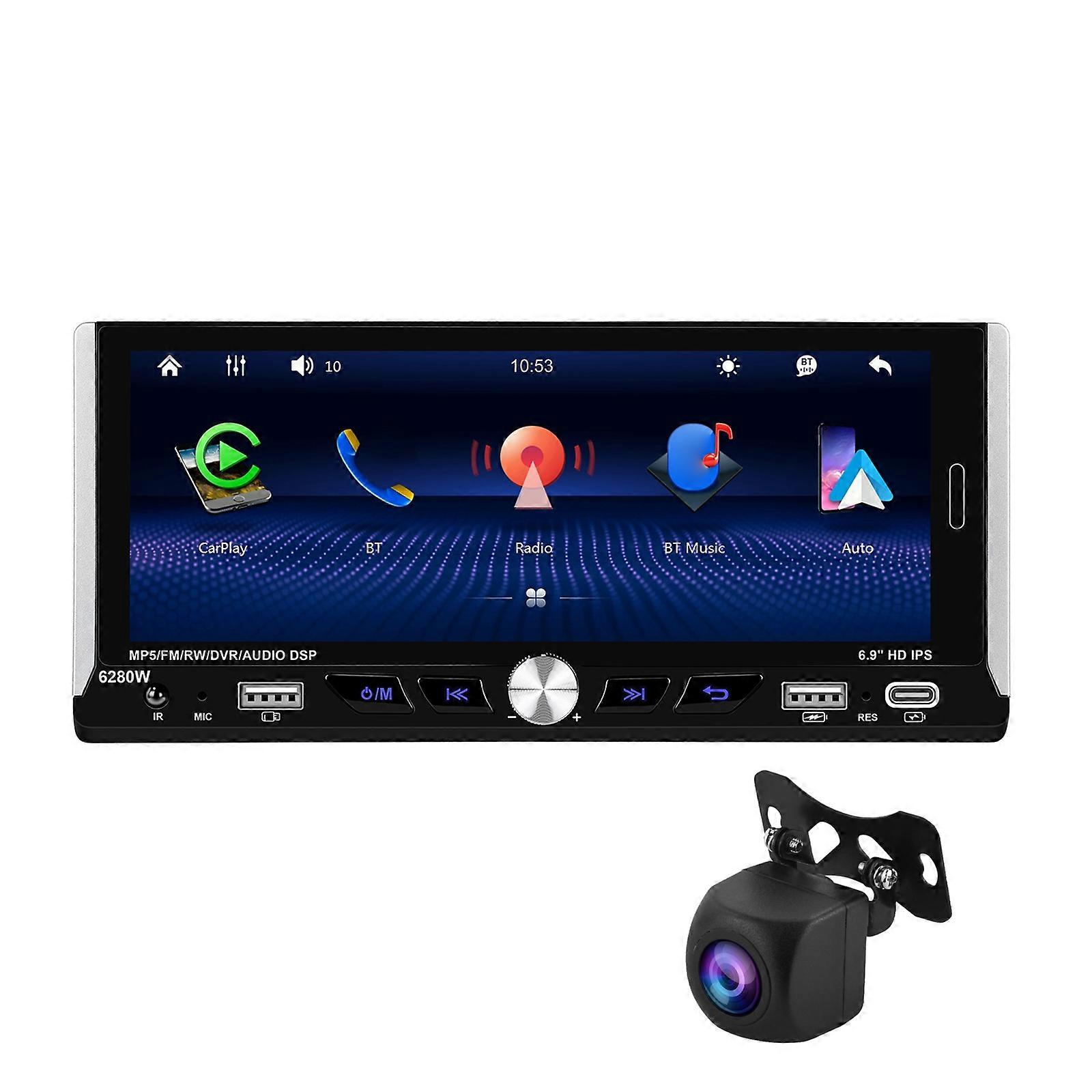 Einspindel 6,9 Zoll MP5 mit Knopf Player Carplay Funktion Auto MP4 Rückfahrkamera