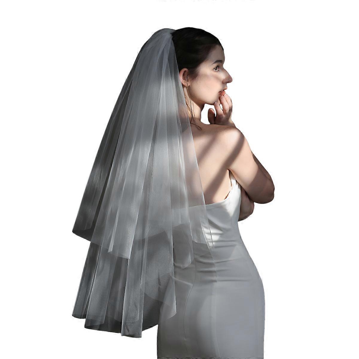 Wedding veil, 85 cm, beige, 1 pc.