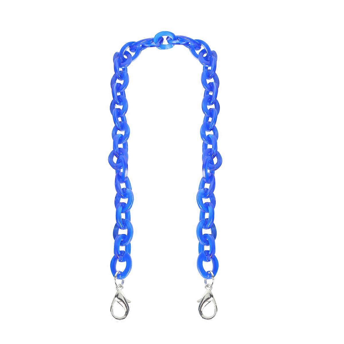 Purse Chain Strap Replacement Blue Tote Purse Durable Process Plating Flat Chain Strap Handbag 60X2X2Cm 1Pack