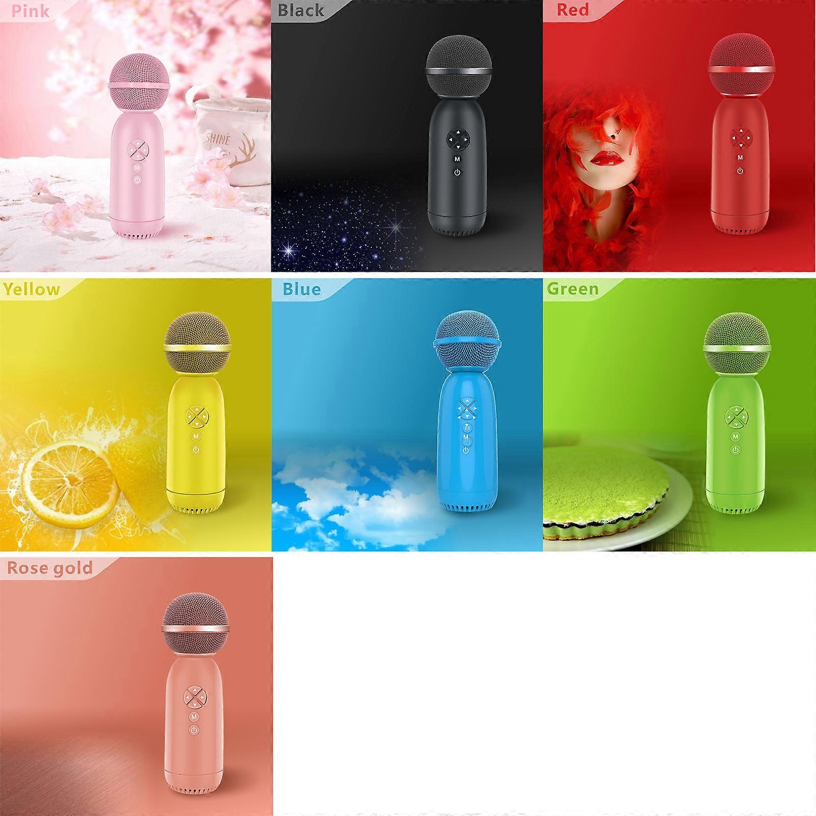 Wireless Singing Recording Handheld BT Microphones USB Kids Karaoke Microphone 5 Variable Sounds KTV Player for Home Party