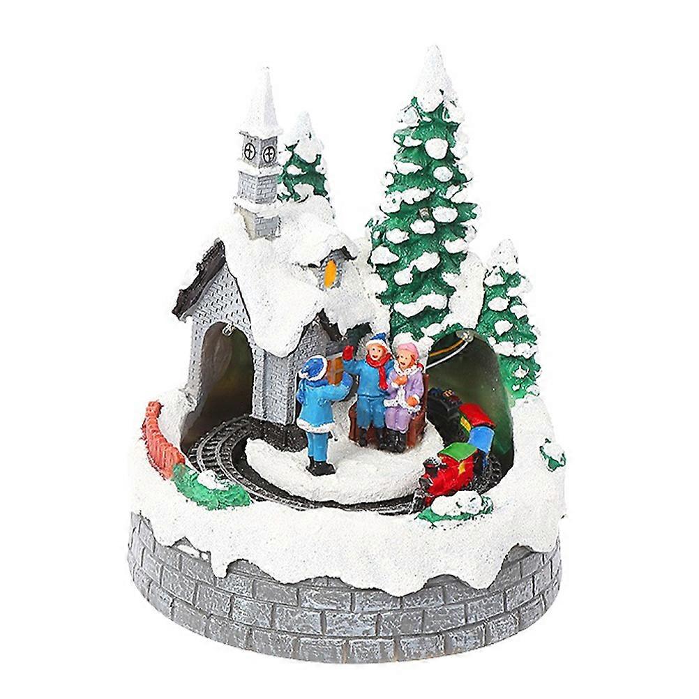 Creative Festival Decor Luminous Resin House Shape 1Set 7.9X6.3X5.5In For Home And Office