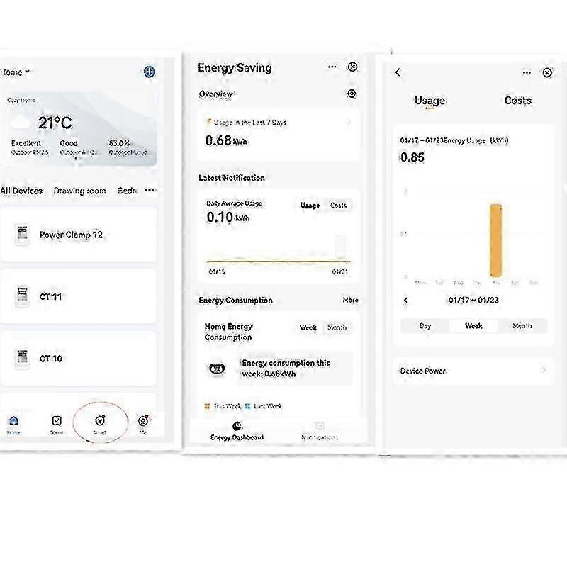 Tuya Smart Life Single 3 Phase WiFi Energy KWH Meter 120A Power Clamp Current Transformer Power Usage Monitor jn