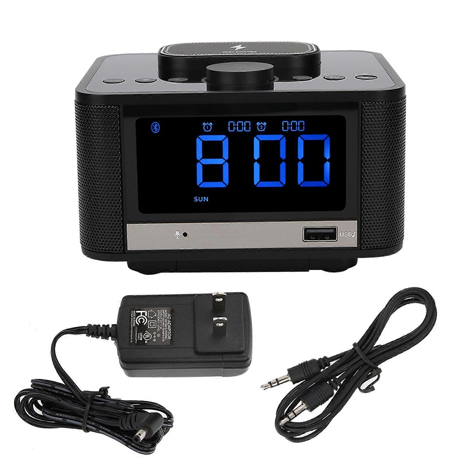 Bluetooth Speaker Player Radio Wireless Charging Digital Alarm Clock