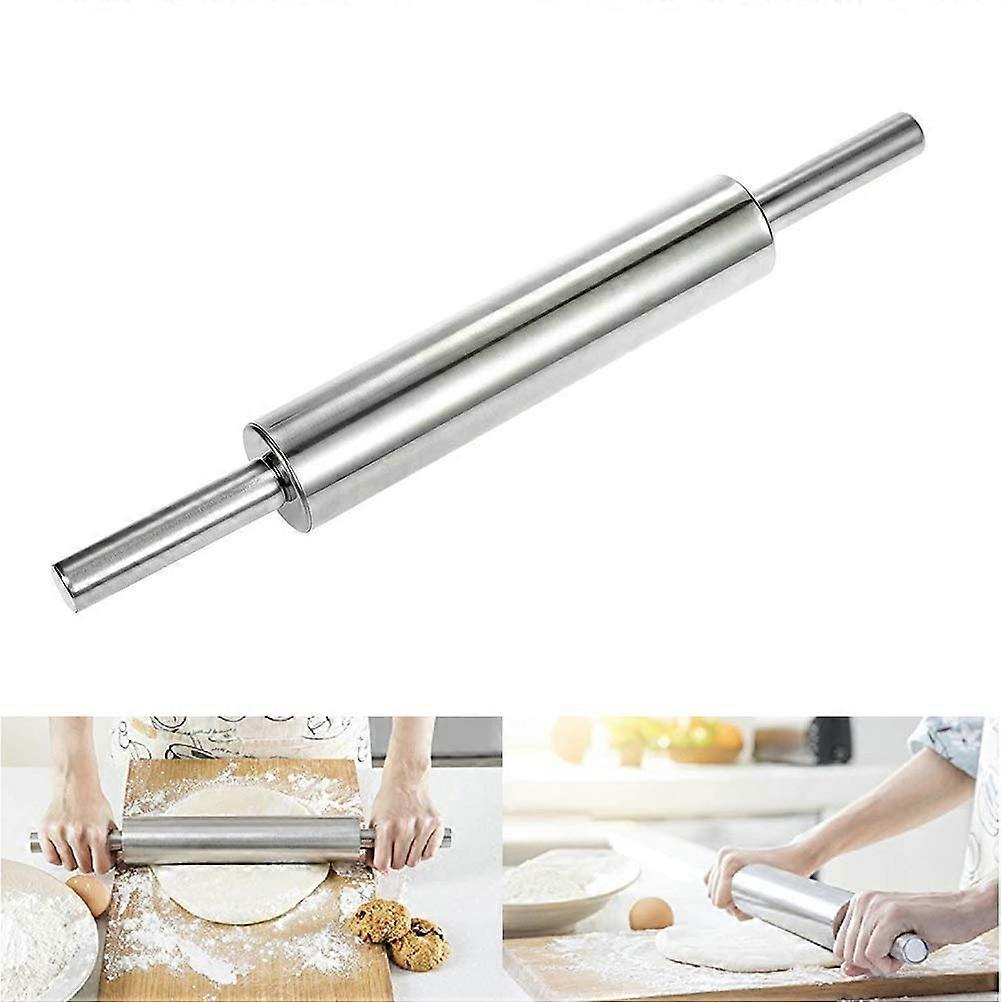 Stainless Steel Rolling Pin, Non-Stick Rolling Pin, For Baking Dough, Pizza Pie, With Splitter