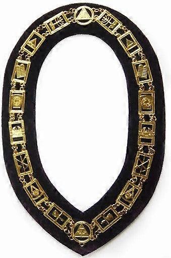 Royal Arch - Masonic Chain Collar - Gold/silver On Purple + Free Case