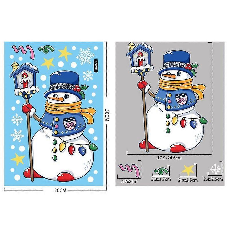 Christmas Window Clings Window Stickers Decor Xmas Snowman Snowflake Window Dcor