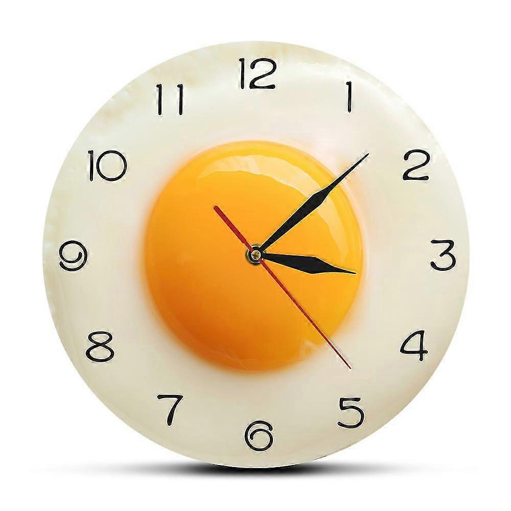 Fried Egg Poached Egg Wall Clock Egg Yolk Clock Digital Pointer Clock Canteen Restaurant Acrylic Wa