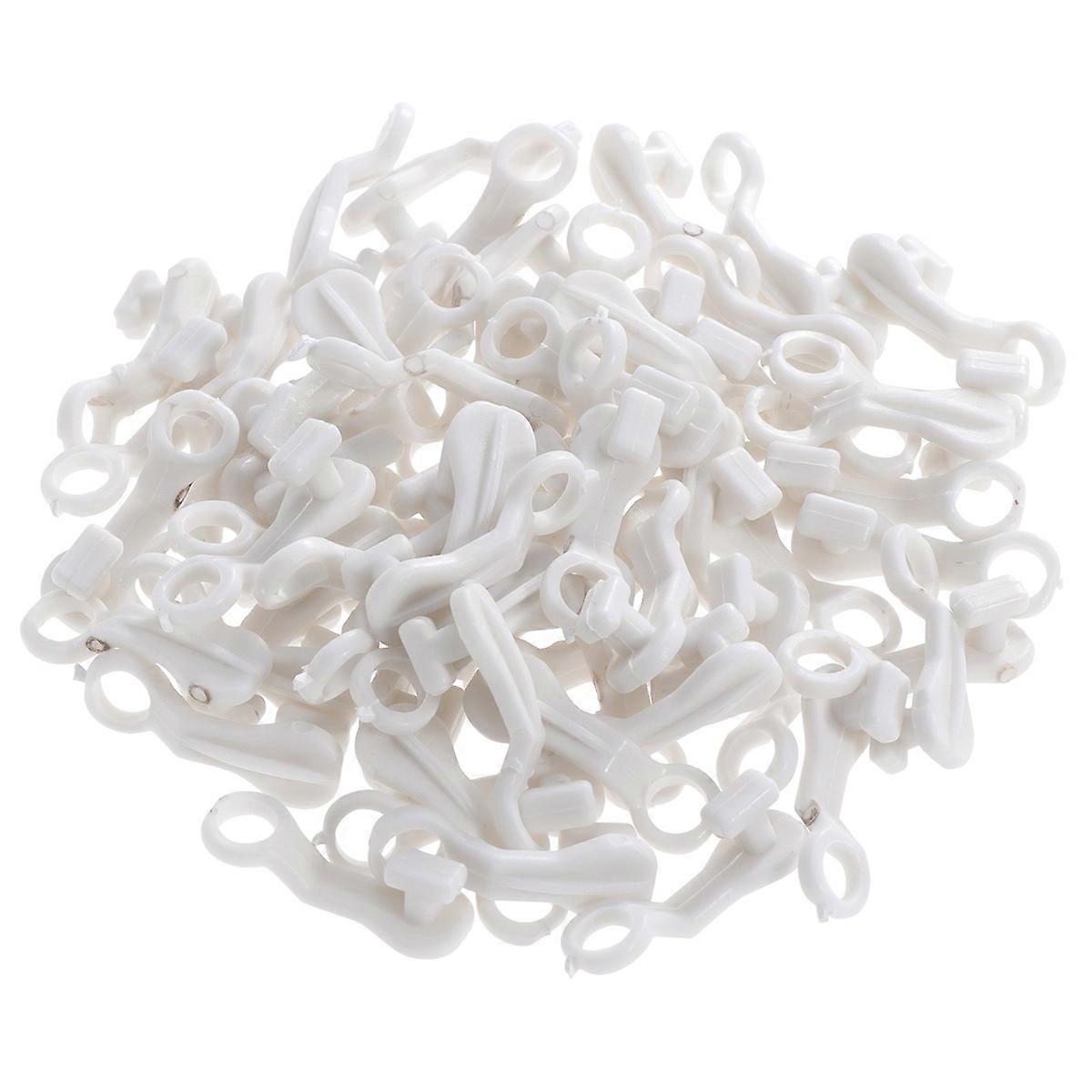 100Pcs S Shape Rod Slide Plastic Curtain Track Gliders Hooks for Window Door Shower Curtains