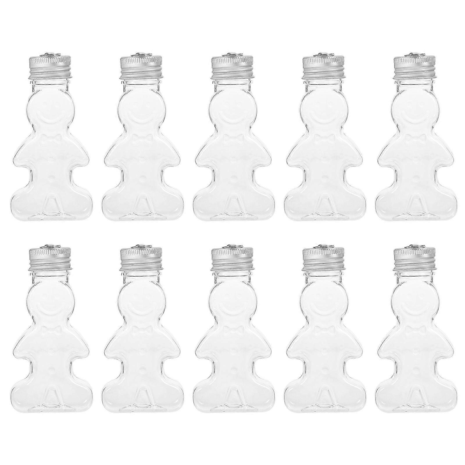 10pcs Gingerbread Bottles Christmas Tree Pendant Transparent Bottle Empty Refillable Bottle