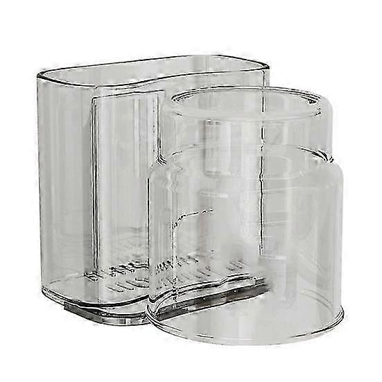Clear Wall-Mounted Bathroom Toothbrush Holder with Cup - Punch-Free Anti-Slip Design & Inverted Drainage for Two-in-One Functionality