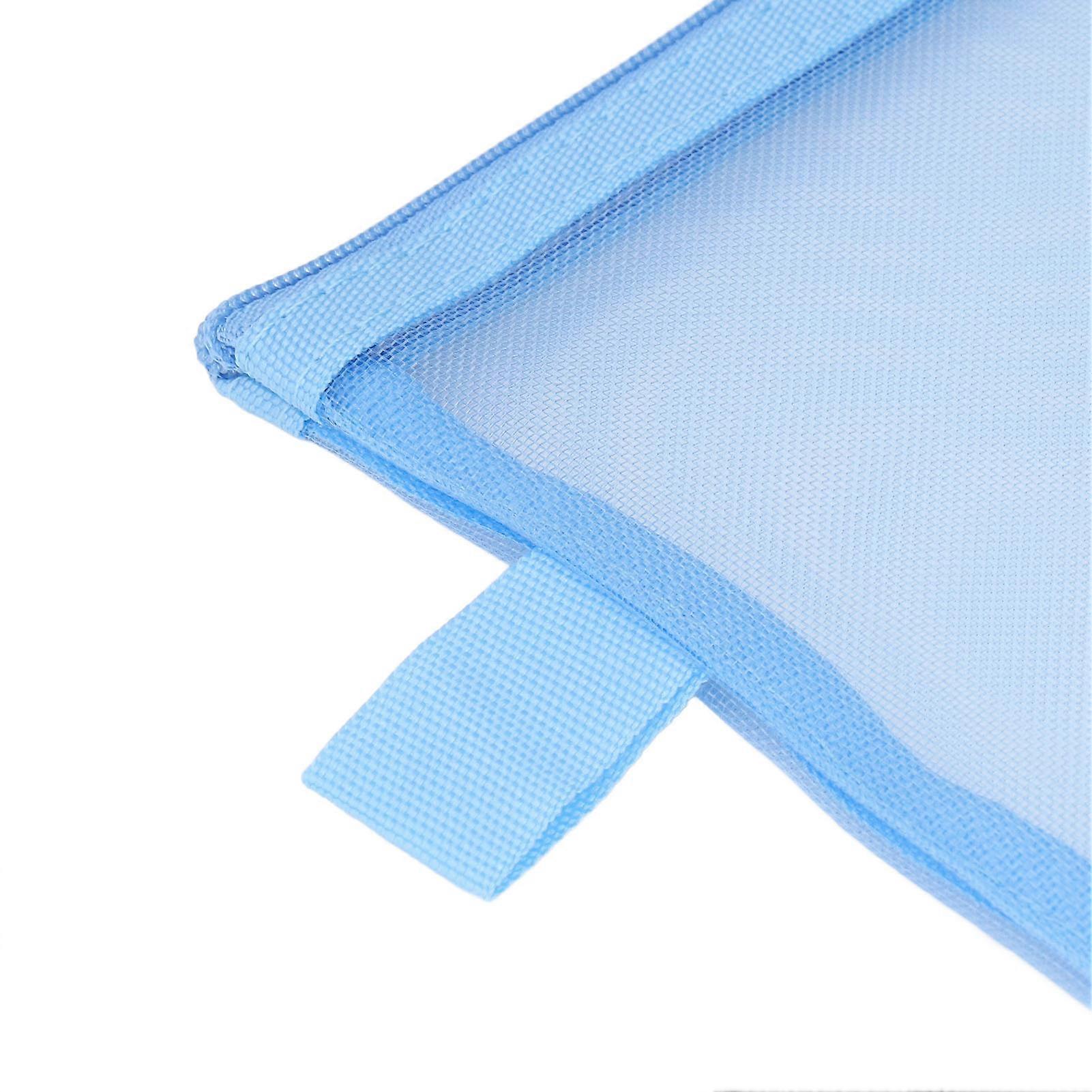 10PCS Zipper Documents Pouch Waterproof Tear Resistant A5 Paper Size Document Organizer Bag Blue